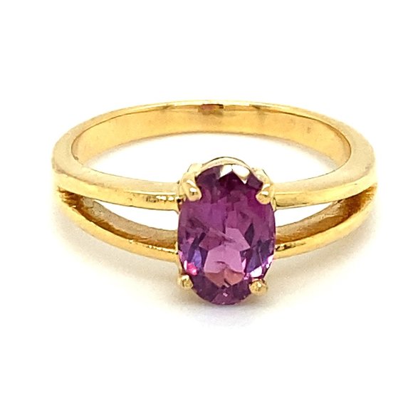GIA Certified Purple Sapphire 1.53ct Solid 18K Rng - Picture 1 of 7